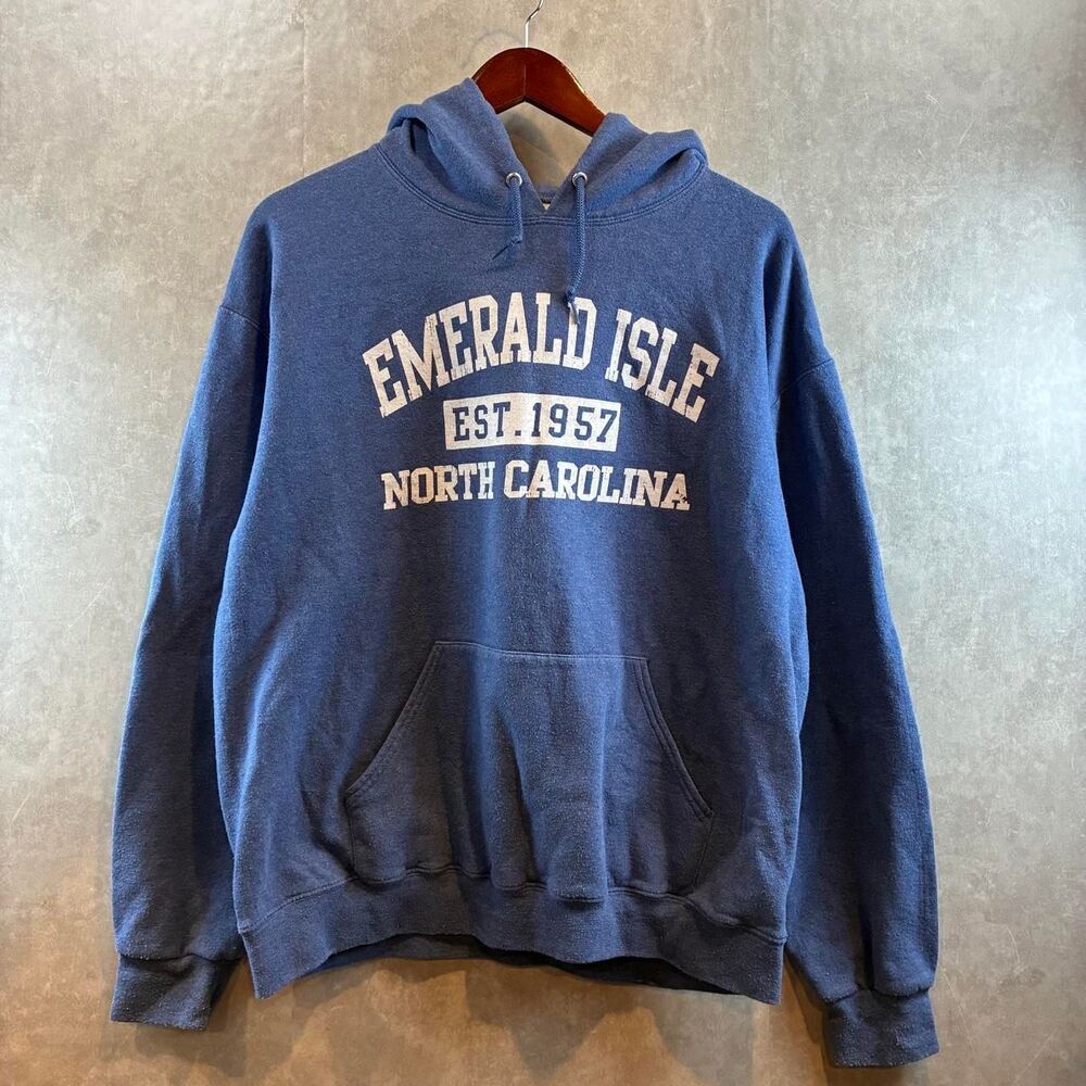 Jerzees Men's Blue and Navy Hoodie